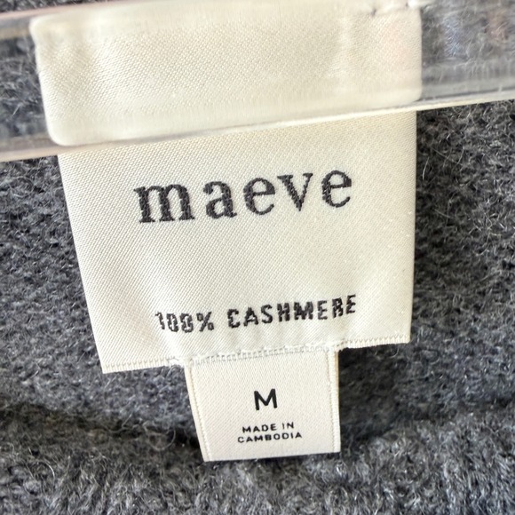 Anthropologie Maeve Chandler Cashmere Pullover Sweater Womens M Gray Relaxed Fit - Picture 5 of 11